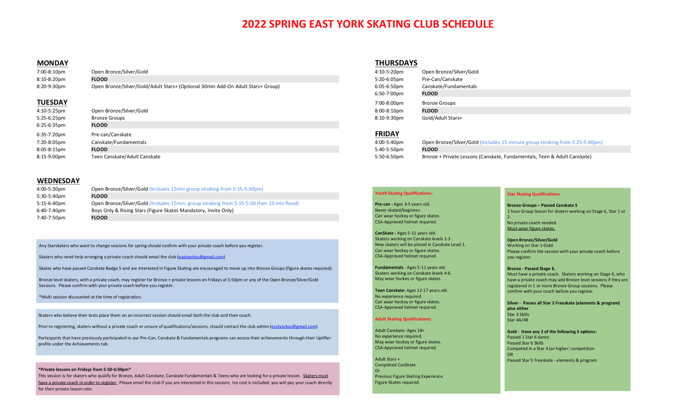 Spring 2022 Schedule :: Program Registrations - EYSC